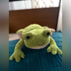 Green Plush Frog Toy for Small Pets